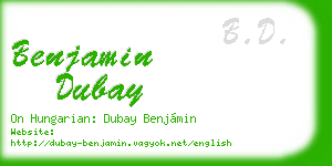 benjamin dubay business card